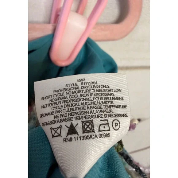 Tory Burch Striped Woven Mini Skirt Teal Silk Trim Tassels Fringe 51111304 Sz 10 - Picture 6 of 7